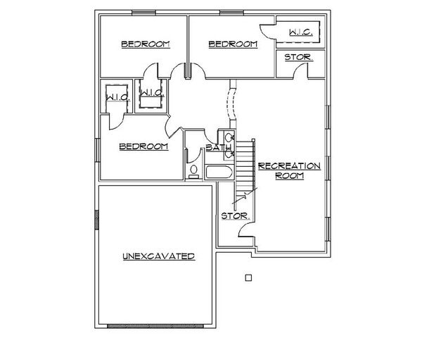 Home Plan - Ranch Floor Plan - Lower Floor Plan #5-234