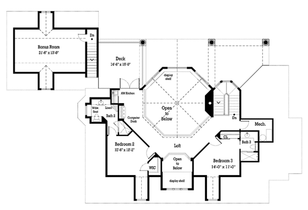 House Blueprint - Country Floor Plan - Upper Floor Plan #930-239