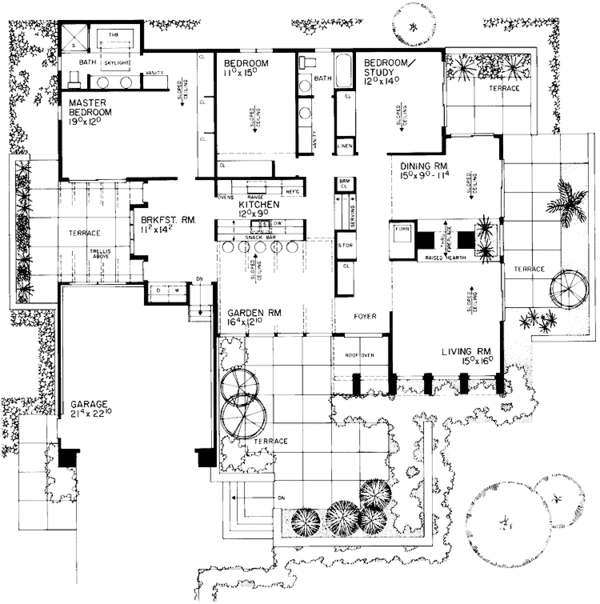 Home Plan - Contemporary Floor Plan - Main Floor Plan #72-757