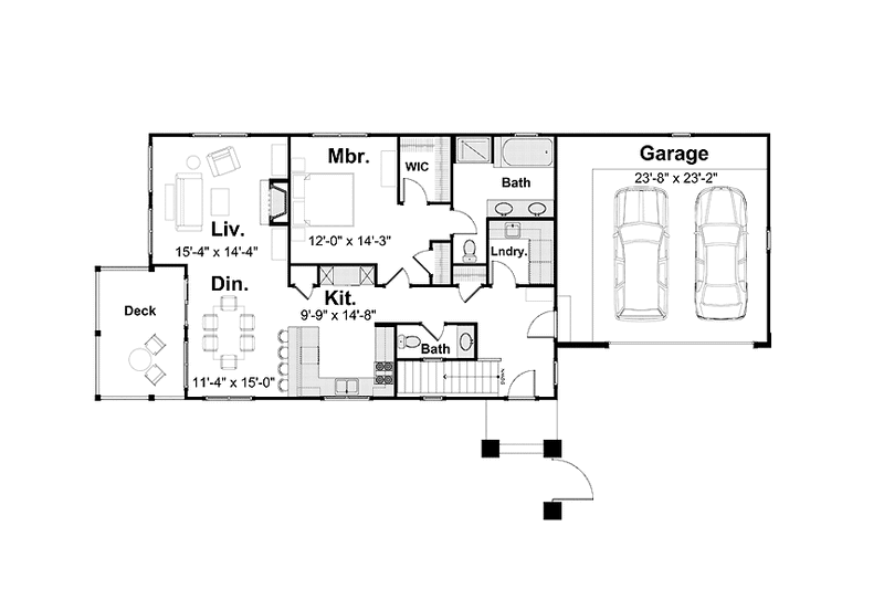 Home Plan - Floor Plan - Main Floor for Craftsman House Plan #928-197 - 3 bed, 2.5 bath