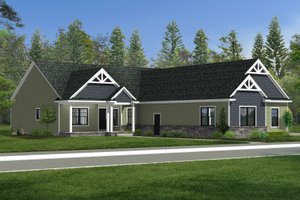 Ranch Exterior - Front Elevation Plan #1057-36