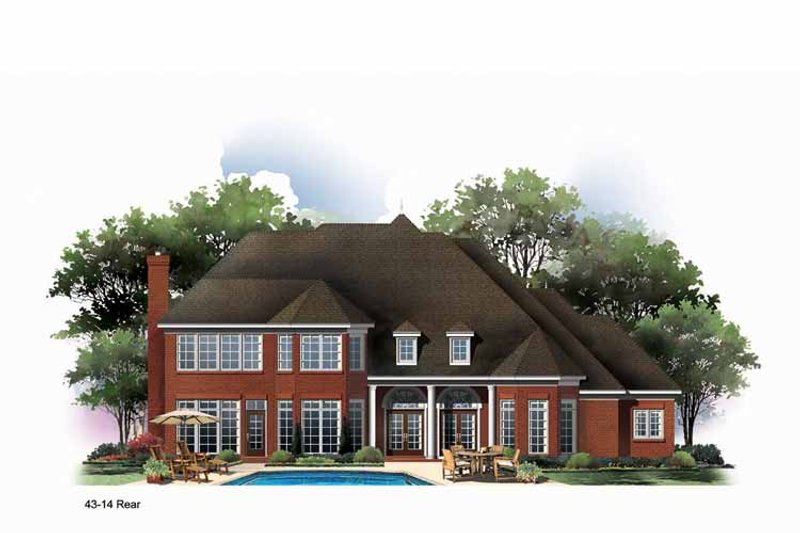 Architectural House Design - Exterior - Rear Elevation 1 for Country House Plan #952-187 - 4 bed, 3.5 bath