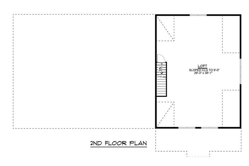 House Blueprint - Floor Plan - Upper Floor for Country House Plan #1064-74 - 1 bed, 1.5 bath