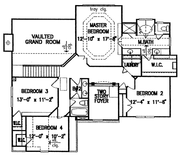 Architectural House Design - Country Floor Plan - Upper Floor Plan #54-240