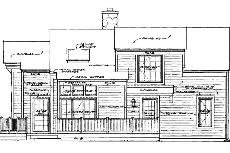 Dream House Plan - Exterior - Rear Elevation for Country House Plan #72-754 - 3 bed, 2.5 bath