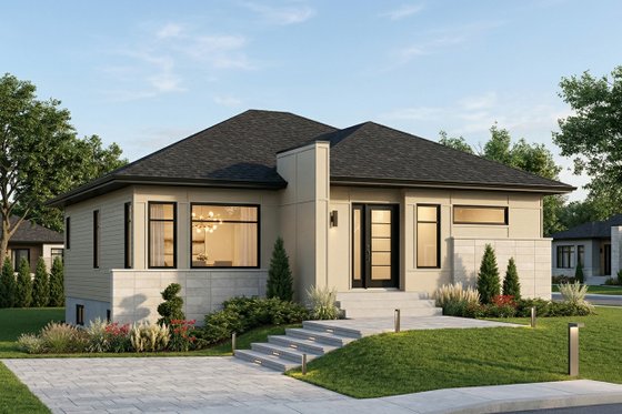 Exterior - Front Elevation 3 for Contemporary House Plan #23-2572 - 2 bed, 1 bath
