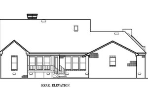 Exterior - Rear Elevation for European House Plan #45-114 - 3 bed, 2 bath