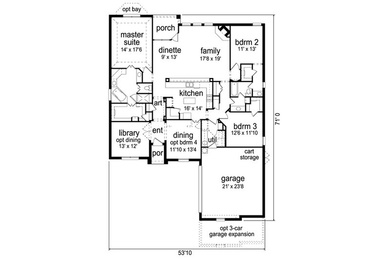 Dream House Plan - Floor Plan - Main Floor for European House Plan #84-561 - 3 bed, 0 bath