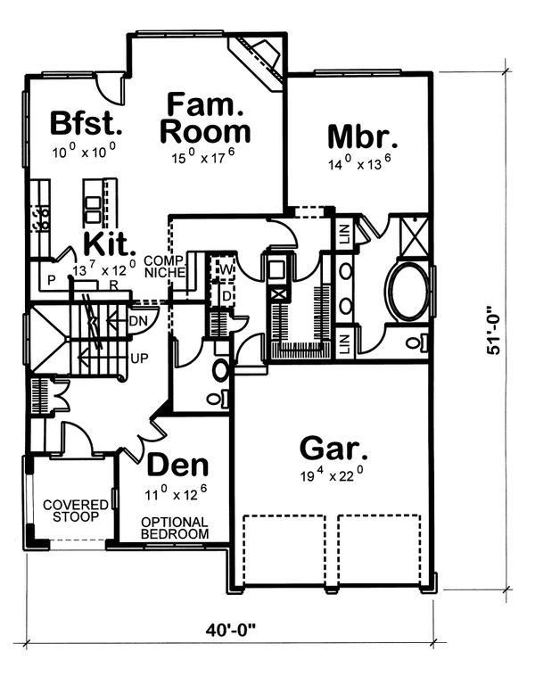 Architectural House Design - European Floor Plan - Main Floor Plan #20-1231
