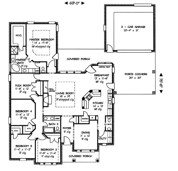 Architectural House Design - Country Floor Plan - Main Floor Plan #968-20
