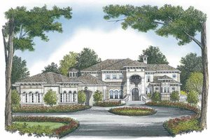 Mediterranean Exterior - Front Elevation Plan #453-610