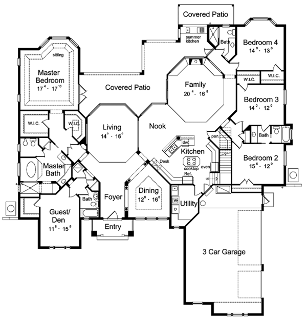 Dream House Plan - Colonial Floor Plan - Main Floor Plan #417-666