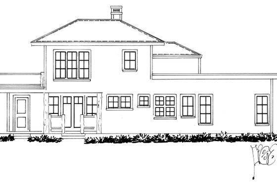 Exterior - Rear Elevation 1 for Contemporary House Plan #942-64 - 3 bed, 2.5 bath