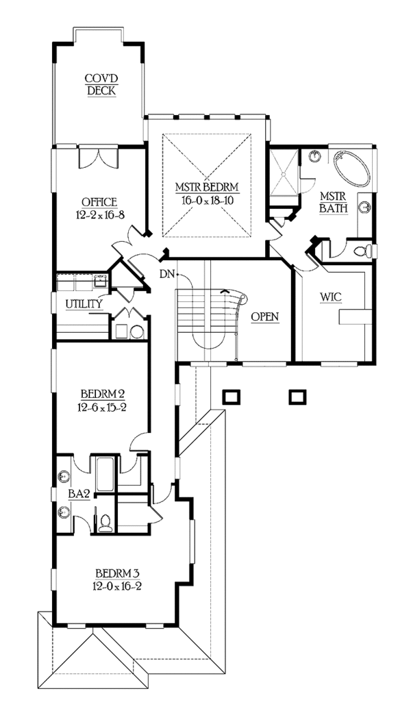 Home Plan - Prairie Floor Plan - Upper Floor Plan #132-518