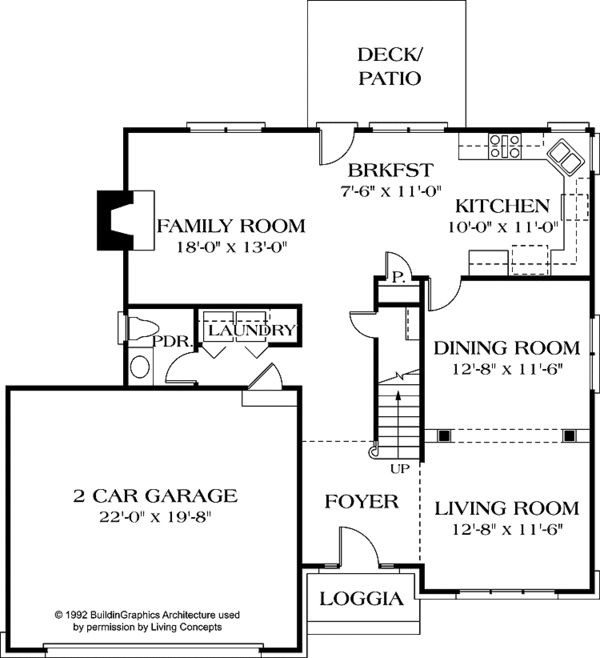 House Plan Design - Traditional Floor Plan - Main Floor Plan #453-499