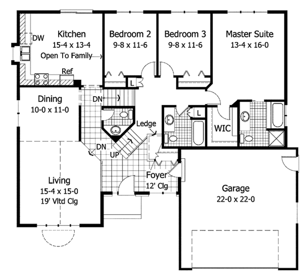 Home Plan - Traditional Floor Plan - Main Floor Plan #51-842