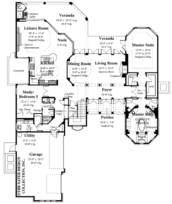 Architectural House Design - Mediterranean Floor Plan - Main Floor Plan #930-347
