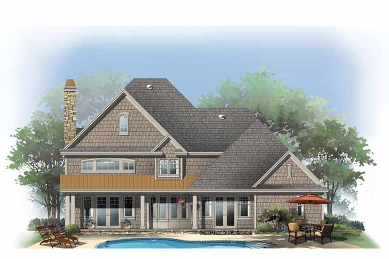 Home Plan - Exterior - Rear Elevation 1 for Country House Plan #929-835 - 4 bed, 3.5 bath