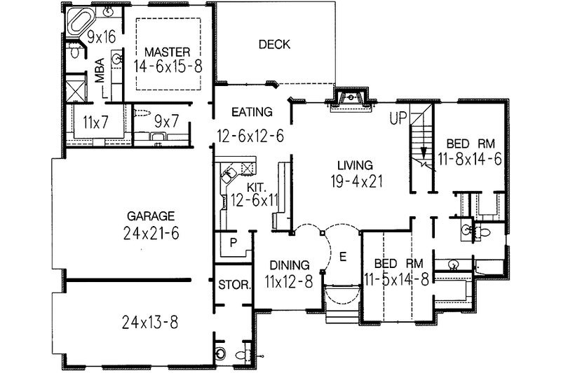 Dream House Plan - Floor Plan - Main Floor for Traditional House Plan #15-296 - 3 bed, 2.5 bath