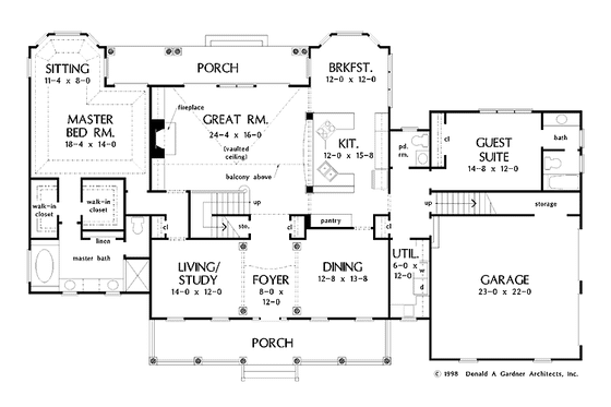 Floor Plan - Main Floor for Country House Plan #929-409 - 4 bed, 4.5 bath