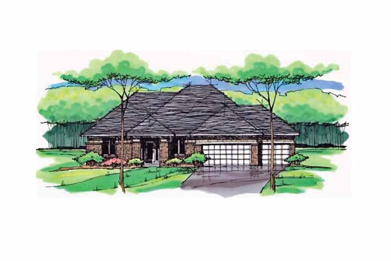 House Blueprint - Exterior - Front Elevation 4 for European House Plan #51-994 - 3 bed, 2 bath
