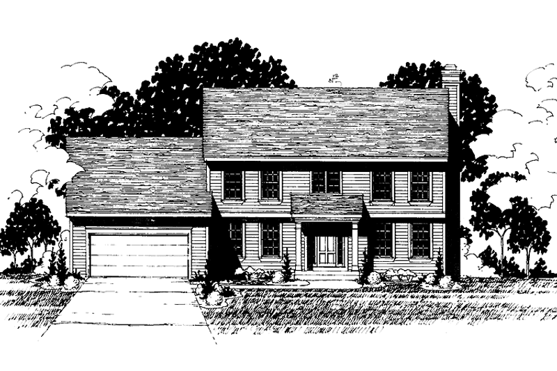 Home Plan - Colonial Exterior - Front Elevation Plan #320-874