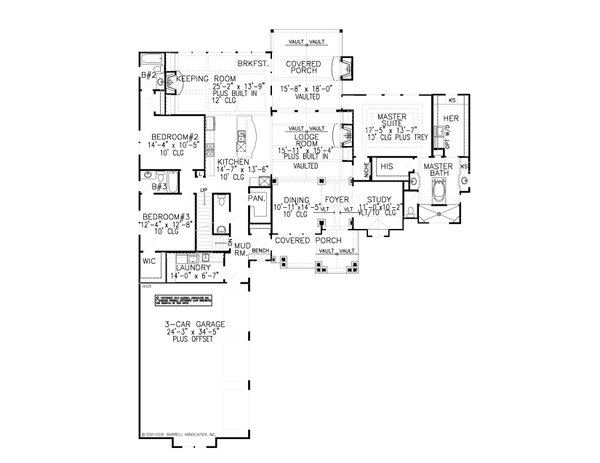 Craftsman Floor Plan - Main Floor Plan #54-436
