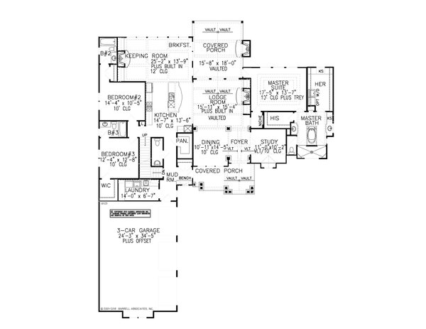 House Blueprint - Craftsman Floor Plan - Main Floor Plan #54-436