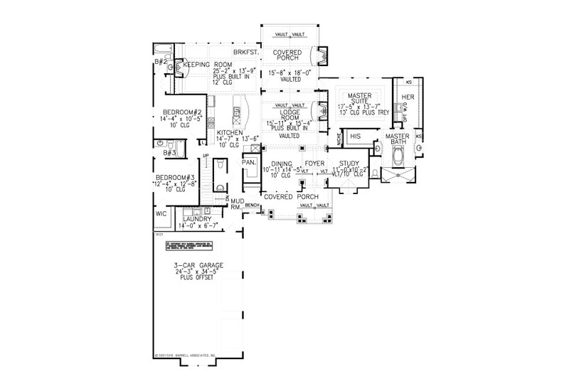 House Design - Floor Plan - Main Floor for Craftsman House Plan #54-436 - 5 bed, 4.5 bath