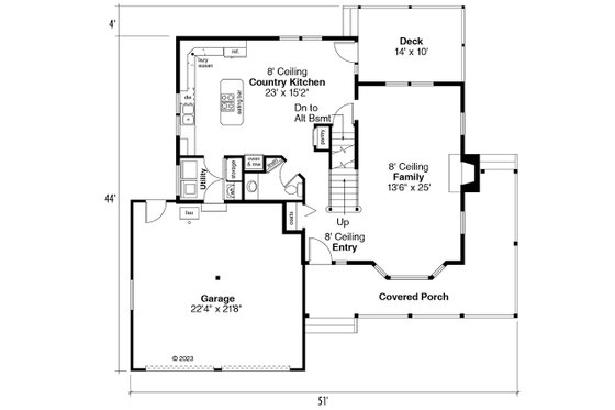 Floor Plan - Main Floor for Country House Plan #124-151 - 3 bed, 2.5 bath