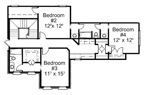 Home Plan - Colonial Floor Plan - Upper Floor Plan #429-394