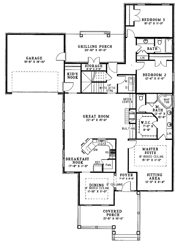 House Design - Country Floor Plan - Main Floor Plan #17-2943