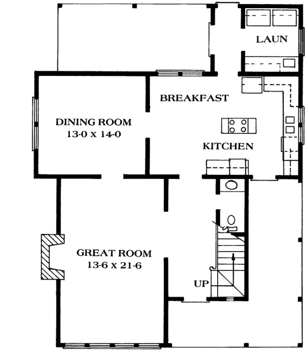 Architectural House Design - Victorian Floor Plan - Main Floor Plan #1014-18