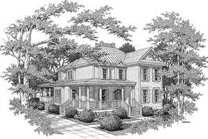 Country Exterior - Front Elevation Plan #37-260