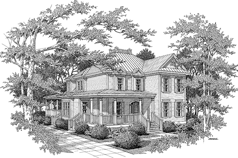Home Plan - Country Exterior - Front Elevation Plan #37-260