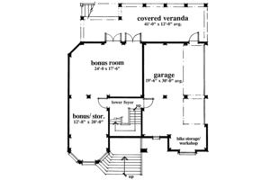 Floor Plan - Lower Floor for Mediterranean House Plan #930-75 - 3 bed, 3 bath