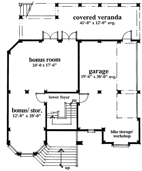 Architectural House Design - Mediterranean Floor Plan - Lower Floor Plan #930-75