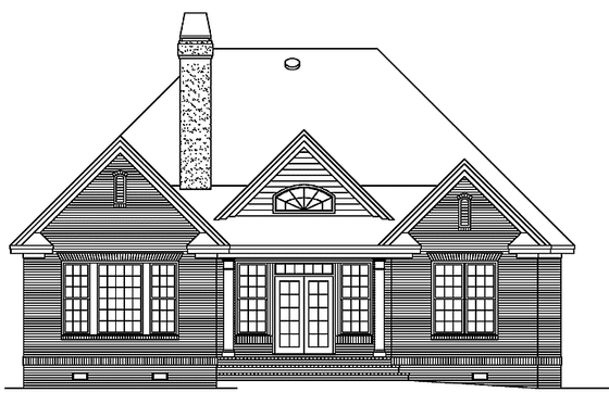 Exterior - Rear Elevation for Ranch House Plan #929-572 - 3 bed, 2 bath