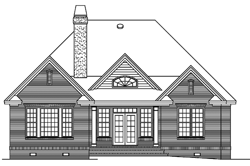 Dream House Plan - Exterior - Rear Elevation for Ranch House Plan #929-572 - 3 bed, 2 bath