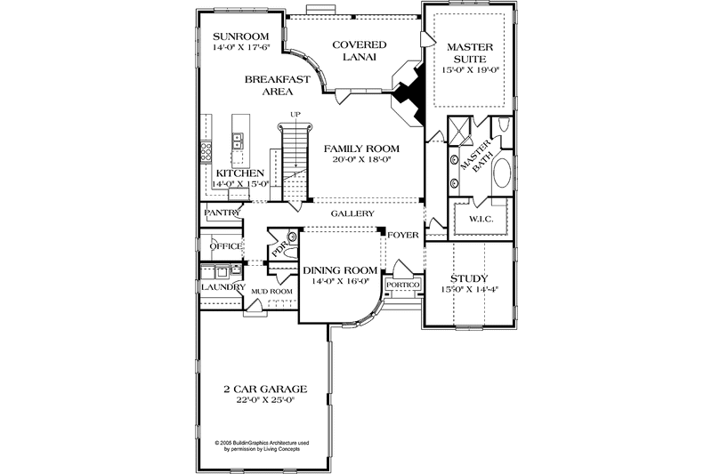 Architectural House Design - Floor Plan - Main Floor for European House Plan #453-584 - 4 bed, 4.5 bath