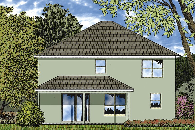 Home Plan - Exterior - Rear Elevation for Mediterranean House Plan #417-833 - 4 bed, 2.5 bath