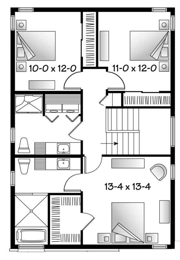 House Design - Contemporary Floor Plan - Upper Floor Plan #23-2482
