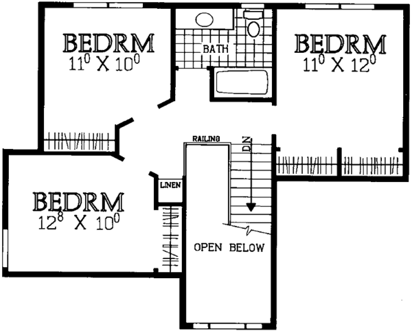 Architectural House Design - Country Floor Plan - Upper Floor Plan #72-940