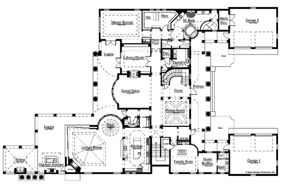 Floor Plan - Main Floor for Southern House Plan #930-354 - 4 bed, 4.5 bath