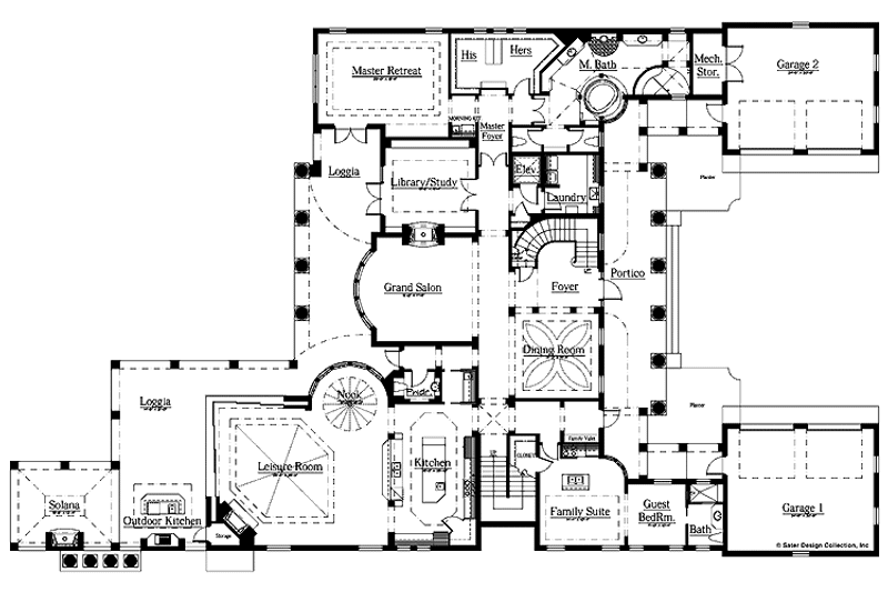 Home Plan - Floor Plan - Main Floor for Southern House Plan #930-354 - 4 bed, 4.5 bath