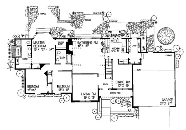 House Blueprint - Ranch Floor Plan - Main Floor Plan #72-861