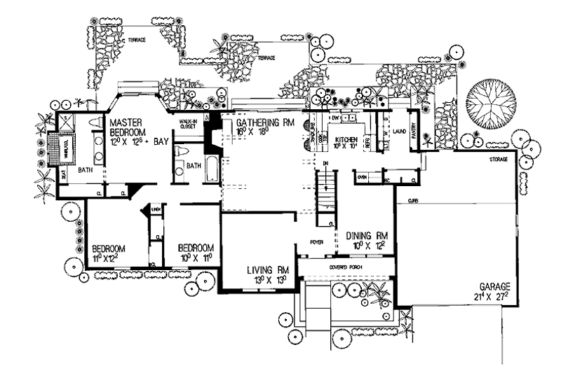 Dream House Plan - Floor Plan - Main Floor for Ranch House Plan #72-861 - 3 bed, 2 bath
