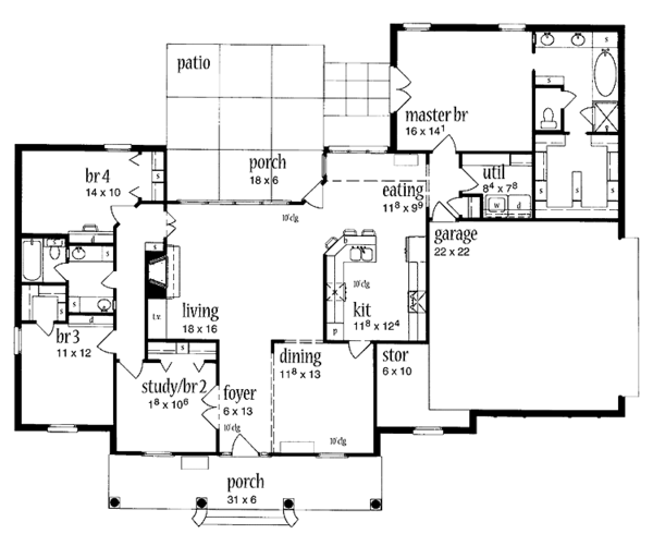 House Plan Design - Classical Floor Plan - Main Floor Plan #36-508