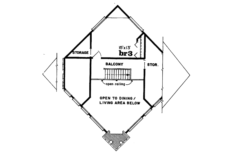 Home Plan - Floor Plan - Upper Floor House Plan #47-922 - 3 bed, 1 bath