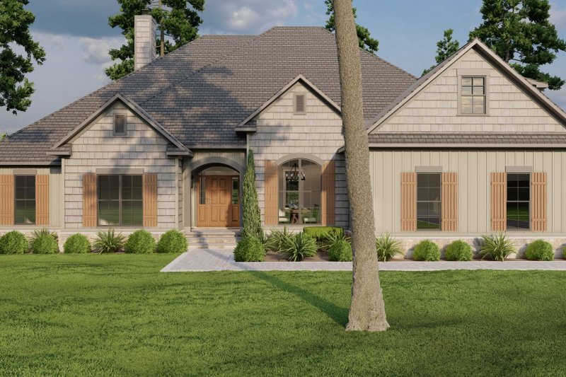 Home Plan - Exterior - Front Elevation 4 for Ranch House Plan #923-75 - 4 bed, 3 bath